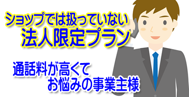 ショップでは扱っていない法人限定プラン